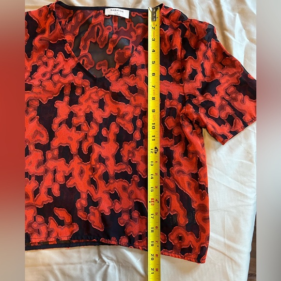 Aritzia Babaton “Randy” Sheer Cropped Boxy Blouse - Picture 5 of 5